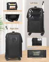 Relavel Rolling Makeup Train Case with 4 Wheels, Heat-Insulated Full-Layer Design, Adjustable Dividers and Organized Storage for Cosmetics and Hair Tools