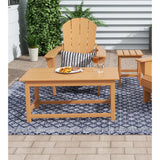 LOKATSE HOME Laguna Rectangle Outdoor Coffee Table, All-Weather Poly Construction with Teak Finish