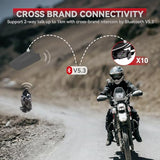 2-Pack V5.2 Motorcycle Bluetooth Headsets with Music Sharing, 2-Way Helmet Communication, IP67 Waterproofing and Hi-FI Speakers for ATV, Snowmobile and Skiing