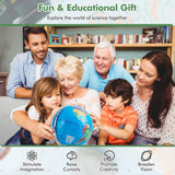 COSTWAY 13-Inch Illuminated World Globe with LED Light, Clear Easy-to-Read Map, 720° Rotation, and Educational Geographic Design for Students and Classrooms