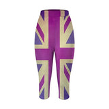 Womens High-Waisted Cropped Yoga Leggings with Stretch Fabric for Summer Beachwear, Casual Outfits and Workouts, Medium