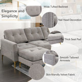 Soges Gray U-Shaped Sectional Sofa with Convertible 5-Seater Design and Ottoman, Living Room Couch Measuring 110×54