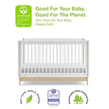 GAP babyGap Tate 4-in-1 Convertible Crib, GREENGUARD Gold Certified, Bianca White and Natural