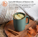 Ember Temperature Control Smart Mug 2, 14 Oz App-Controlled Heated Coffee Cup with Improved Design & 80-Minute Battery Life, White