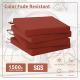 Favoyard Set of 4 Outdoor Chair Cushions, 19 x 19 x 2 Inches, Rainproof Fade-Resistant Patio Pads with Waterproof Hidden Zippers and Tie Attachments