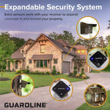 Guardline Wireless Driveway Alarm System with 4 Motion Sensors and 1 Receiver, 500 Foot Range, Weatherproof Outdoor Property Alert