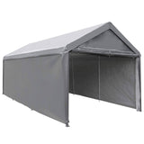 Abba Patio Portable Carport with Heavy-Duty Frame, 10 x 20 ft., Dark Grey Canopy