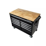 Husky 9-Drawer Mobile Workbench with 46 in. W x 24 in. D Gloss Black Deep Tool Chest