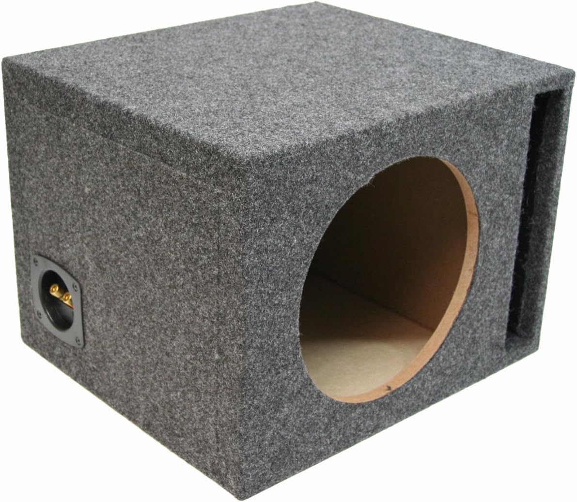 Single 15-Inch Car Audio Subwoofer Enclosure with Vented Ported Design, 3/4-Inch MDF Construction