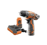 Ridgid R82005K Cordless Drill Kit with 12-Volt Lithium-Ion Power, 3/8×22 Chuck and 2-Speed Control