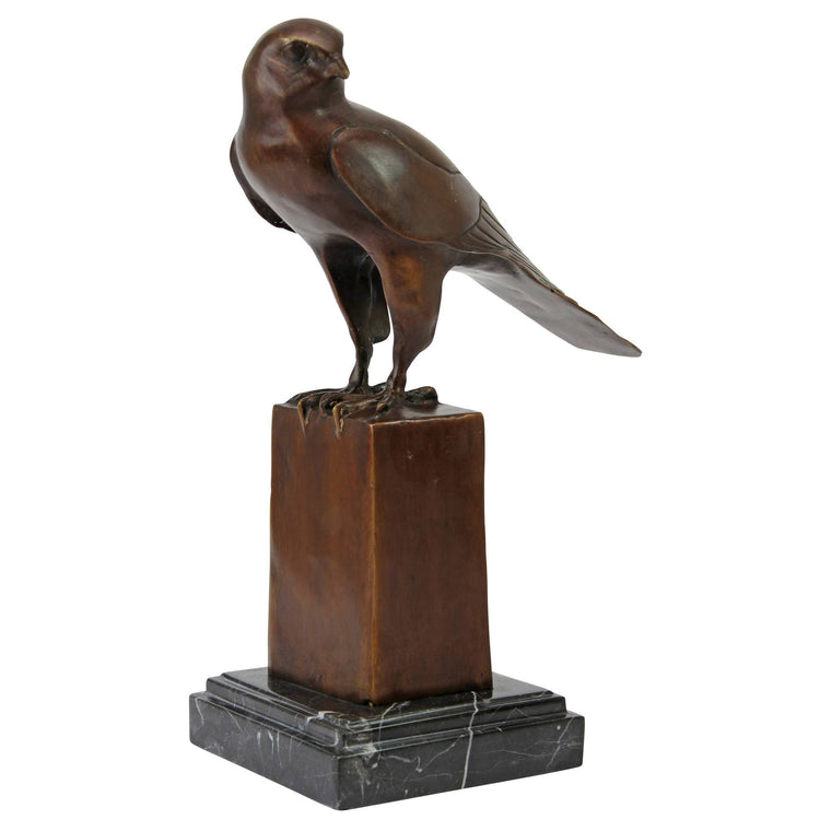 Design Toscano Noble Falcon Statue Crafted from Cast Bronze