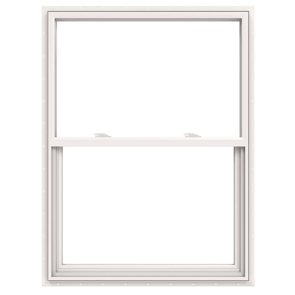 JELD-WEN V-2500 White Vinyl Single-Hung New Construction Window, 35.5-in x 47.5-in, JWVYL SHG 3040