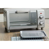 BLACK+DECKER 4-Slice Stainless Steel Toaster Oven, Silver