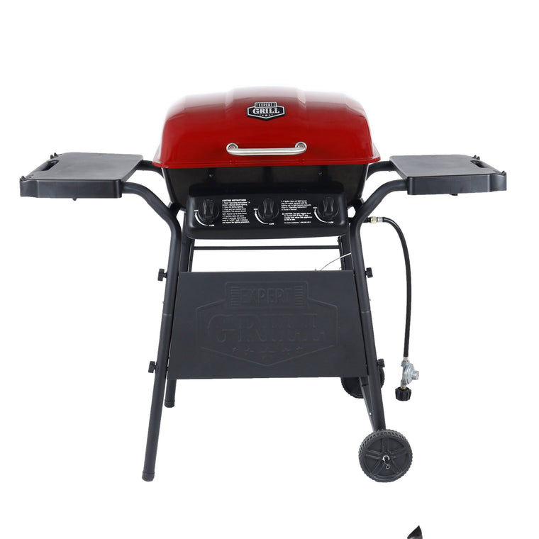 Expert Grill GBC2016WRS 3-Burner Gas Grill with 27,000 BTU Output, Red