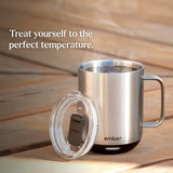Ember Temperature Control Smart Mug 2, 14 Oz App-Controlled Heated Coffee Cup with Improved Design & 80-Minute Battery Life, White
