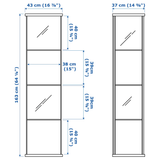 IKEA DETOLF Glass-Door Display Cabinet in White, 16 3/4×64 1/8