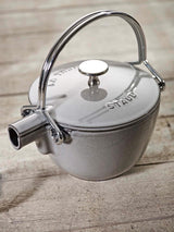 Staub 1-Quart Round Cast Iron Tea Kettle, Basil Green, Made in France