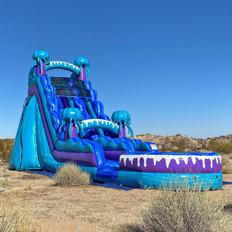 JumpOrange 19-Foot Inflatable Water Slide with Splash Pool, Commercial-Grade Electric Design for Adults and Kids, Includes Blower, Stakes and Storage Bag, 36-Foot Long x 15-Foot Wide