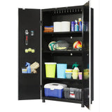 Husky G3602T-US Freestanding Garage Cabinet, Ready-to-Assemble 24-Gauge Steel, Black, 36 in. W x 72 in. H x 18 in. D