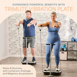 Lifepro TrimLite Whole Body Vibration Plate with Handlebars, 99 Speed Levels, Bluetooth Speaker, Resistance Bands and Remote for Exercise and Lymphatic Drainage Massage