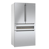 Bosch 800 Series Smart Refrigerator with 4-Door French Door Design, 20 Cu. Ft. Counter-Depth Storage and Beverage Cooler Drawer, Stainless Steel