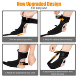 Black Plantar Fasciitis Night Splint Sock with Support Plate, Designed for Men and Women with Achilles Tendonitis, Foot Drop, Heel Spurs, and Heel Pain, Small