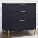 Delta Children Hendrix 3-Drawer Dresser in Bianca White with Bronze Hardware