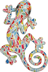 Resin Gecko Wall Sculpture for Outdoor Decor, Mexican Lizard Figurine for Farmhouse Porch, Patio, Lawn or Fence, LM9001A-1