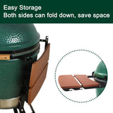 Quantfire Composite 2-Slat Side Shelves for Large Big Green Egg, Folding Egg Mates Replacement Parts for Grill and Smoker