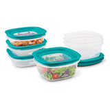 12-Piece Rubbermaid EasyFindLids Food Storage Set with Press & Lock Leak-Proof Lids, Clear Meal Prep Containers