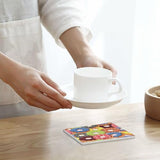 4-Piece Donuts Ceramic Coaster Set, 3.9-Inch Absorbent Heat-Resistant Drink Coasters with Cork Bases for Home, Kitchen or Bar