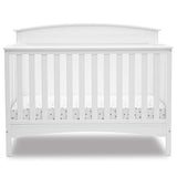 Delta Children Archer 4-in-1 Convertible Baby Crib with Solid Panel Design, GREENGUARD Gold Certified, Bianca White