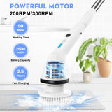 VAVSEA Electric Spin Scrubber Kit with Cleaning Brush, 1.5H Runtime, 300RPM Motor and 51-Inch Handle for Bathroom Floors, Tile and Bathtubs