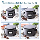 StorageBud Gray Dinnerware Storage Container Set, 8-Piece Organizer for Plates, Cups, Flatware, Stemware and Platters