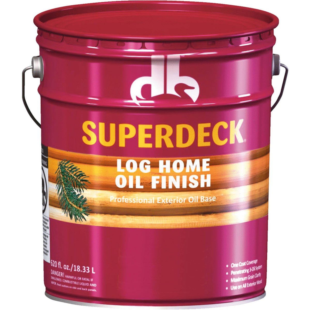 Superdeck DB0071005-20 Log Home Oil Finish in a 5 Gal Container with Amber Hue