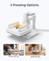 xTool 3-in-1 Smart Heat Press Kit with Mini Iron Press, Platform and Control Pod, 10-25KG High Pressure, Detachable Portable Press for T-Shirts, Vinyl, Sublimation and Crafts