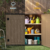 DWVO 5 x 3ft Gray Resin Outdoor Storage Shed with Floor, Window, Waterproof Construction, and Lockable Door for Garden, Yard, or Patio
