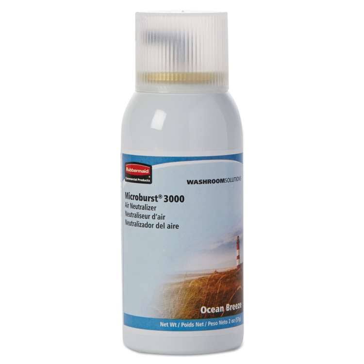 Rubbermaid Commercial Microburst 3000 Aerosol Refill, Ocean Breeze, 2oz, 12 per Carton
