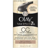 OLAY Total Effects 7-in-One Anti-Aging Moisturizer with Touch of Foundation, Light to Medium, 1.7 oz, Pack of 4