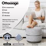 Ottossage Massaging Ottoman with Removable Lid, Air Compression, Shiatsu Kneading, Intense Vibration, Heat Therapy and Upgraded li-ion Battery