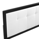 Modway Draper Tufted Queen Headboard with Fabric Upholstery and Wood Frame, Walnut Charcoal