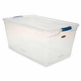 Rubbermaid Clever Store Clears 95 qt Storage Container with Standard Latch, Clear