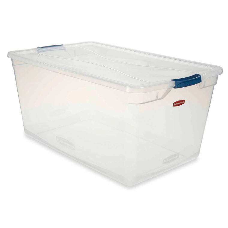 Rubbermaid Clever Store Clears 95 qt Storage Container with Standard Latch, Clear