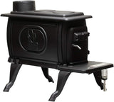 US Stove US1269E Cast Iron Log Wood Stove for 900 Sq. Ft. Spaces, Black