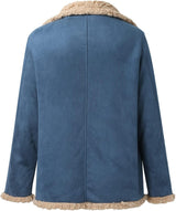 Mens Leather Motorcycle Jacket with Turn-Down Collar, Warm Winter Coat for Biking, Hunting and Outdoor Wear