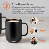 Ember Temperature Control Smart Mug 2, 14 Oz App-Controlled Heated Coffee Cup with Improved Design & 80-Minute Battery Life, White