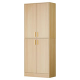Cozy Castle 71′′ Tall Pantry Cabinet with Four Doors and Adjustable Shelves, Freestanding Wood Storage Cupboard for Kitchen, Dining Room, Living Room or Bathroom, Gray