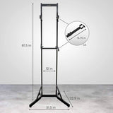 RaxGo Freestanding Bike Storage Rack for 2 Bicycles, Adjustable Hooks for Indoor Garage Use