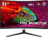 CRUA 32-Inch Curved Ultrawide Gaming Monitor with 165Hz FHD 1080P Display, 1ms GTG, 1800R Design, FreeSync and Low Motion Blur