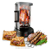 Black NutriChef Vertical Rotisserie Oven for Rotating Kebob Cooking